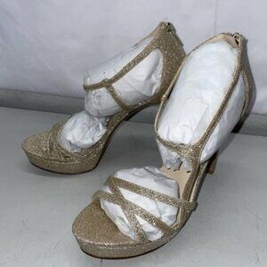 Pelle Moda Women’s Platform Heels – Platinum Gold Metallic